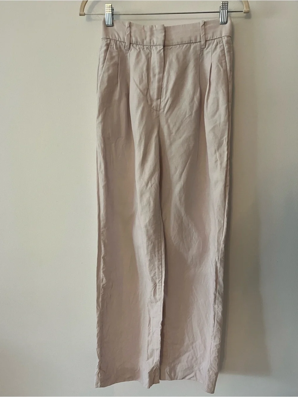 Wilfred Aritzia Effortless Pant Lyocell Linen Blend in Cloudy Lilac Sz 2